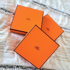 3x HERMES Authentic Accessory scarf boxes with original tissue paper